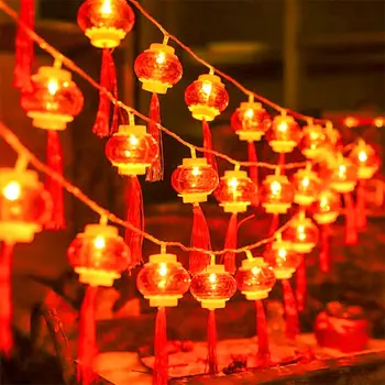 10/20LED Lanternă Roșie Chineză Nod Șir de Lumini Stil Chinezesc Decoratiuni de Nunta Lumină Festivalul de Primăvară Anul Nou Chinezesc Decor