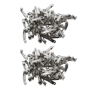 100 Buc 50Mm Metal franceză Agrafele de Păr Clipuri Arcuri - Argint