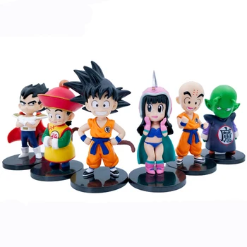 11cm Dragon Balls 6 bucati/set Q versiune a personajului Super Saiyan Goku, Gohan, Vegeta Gogeta Piccolo Majin Buu Celule păpuși