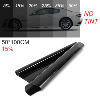 15% Translucid 50 x 100CM PVC Îngroșarea Masina Cortina Parbriz parasolar Protectie UV Geam Lateral Film VLT Solare Autocolante