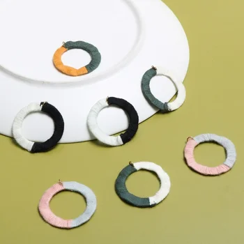 2 buc/lot Neregulate ondulat circulare de culoare de contrast inel fire DIY bijuterii handmade cercei accesorii material
