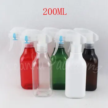 200ML Pătrat Sticla de Plastic Cu Trigger Spray Pompa , 200CC Gol Container Cosmetice , Machiaj de Apă / Toner Sub-îmbuteliere