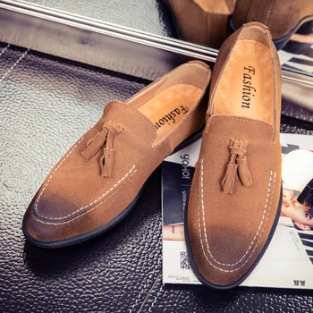 2019 nouă de primăvară și de toamnă de moda simplu rezistent la apa, non-alunecare de uzura de confortabil de înaltă calitate piele de căprioară bărbați leneș pantofi fără șireturi