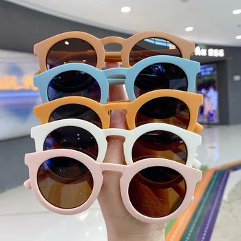2022 Drăguț pentru Copii ochelari de Soare pentru Copii Copilul Ochelari de Personalitate Copil Mat Ochelari Retro Ochelari rotunzi Oculos De Sol Nou