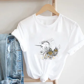 2022 Femei T-shirt Flori Și Animale de Desene animate Imprimate T-shirt Harajuku Strada Îmbrăcăminte Casua Grafică Femeie T-Shirt