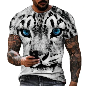 2022 Noi de Vara Super Animal Tigru cu Maneci Scurte T-shirt de Imprimare 3D pentru Bărbați Street Fashion Trend Echipajul Gât pentru Copii T-Shirt