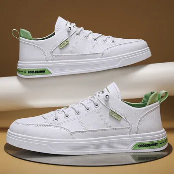 2022 Toamna Barbati Pantofi Casual din Piele Stil Nou White Flats Pantofi Skateboard Tineretului Strada Slip-on Sneakers