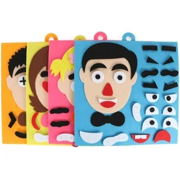 30CM*30CM DIY Jucării Emoție Schimba Puzzle Jucarii Creative Expresia Facială Copii de Învățare Jucării Educative Pentru Copii Set de Amuzant
