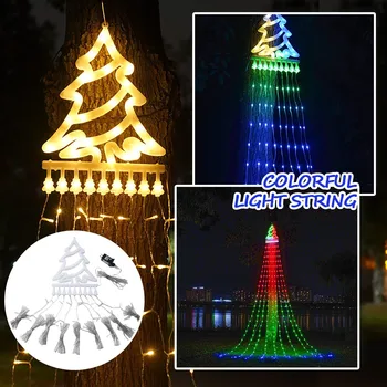 350led Inteligent Pom de Crăciun Șir Lumina Cu Steaua Topper Dreamcolor Aplicație de Control Cascada Zână Șir de Lumină Ghirlanda Ue Plug