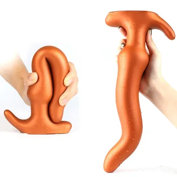 38cm Super Mare de Aur Butt Plug din Silicon Moale Penis artificial jucarii Sexuale Pentru Femei Prostata Massgaer G-spot masturbare Vaginala Dilatator Anal