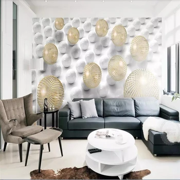 3d metal spheroid extinde spațiul cu stil modern și simplu și de fundal pictura pe perete