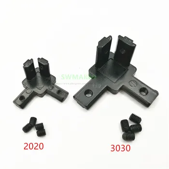 4buc Negru 2020 3030 European standard T Slot pentru Profil de Aluminiu de trei-dimensional în unghi drept în interiorul conectorului T/ Alu profil