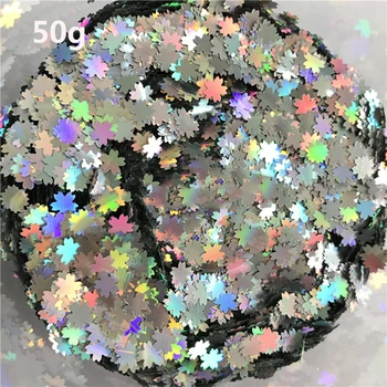 50g/sac de COMPANIE Ultrathin Paiete 5mm Pailette Flori de Cires Laser Sclipici Paiete Unghii Pictura pe Corp, Unghii DIY Decorare