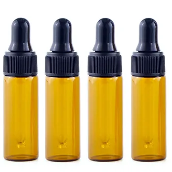 50pcs Mici de Chihlimbar Parfum Sticle Mici Dropper Flacon Pentru Ulei Esential de 5ml Sticla Dropper Sticle