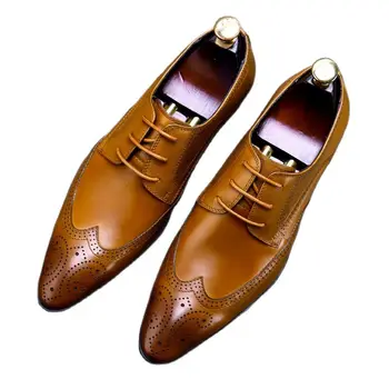 69506-2 Noi din Piele Pantofi Brogue din Piele pentru Bărbați Britanic de Afaceri Formal Pantofi