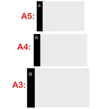 A3 A4/A5 Dimensiune Trei Nivel Estompat Led Lumina Pad,Tableta de Protecție a Ochilor mai Ușor pentru Diamond Pictura Broderie Instrumente Accesorii