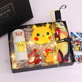 Anime desene animate Pokemon Pikachu Păpuși de Creație Hand-made Set Cadou Cutie Cadou de Ziua Pikachu Model Complet Decor Breloc