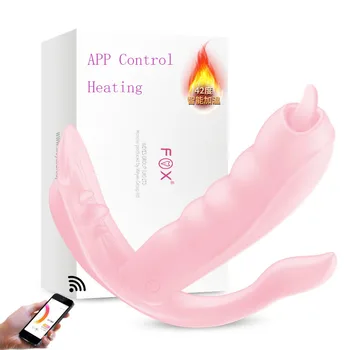 APP de Control Vibratoare Chilotei Sex Jucării Încălzire Lins Limba punctul G, Clitorisul Stimulator Reîncărcabilă Ciorapi Vibratoare pentru Femei