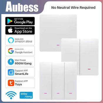 Aubess Tuya WiFi Inteligent Întrerupător de Lumină Voice App de Control de Control 1/2/3 Gasca UE Priza 220V Switch-uri de Lucru Cu Alexa de Start Google