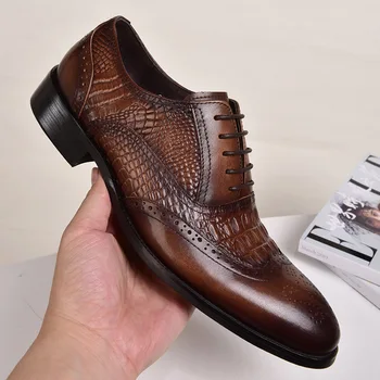 Barbati pantofi casual Brock Oxford retro din piele barbati formale primăvară și de toamnă 2022 nou 's pentru barbati pantofi