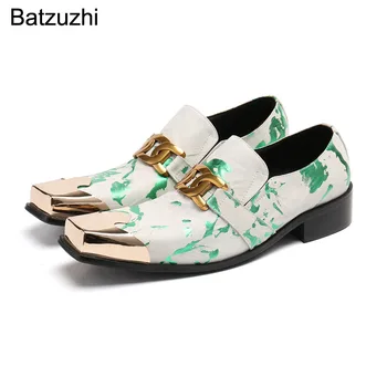 Batzuzhi Stil Italian Barbati Pantofi Deget de la picior Pătrat Rochie din Piele Pantofi Barbati Alunecare pe Design Nou Petrecere si de Nunta Pantofi Barbati, Marime 6-12