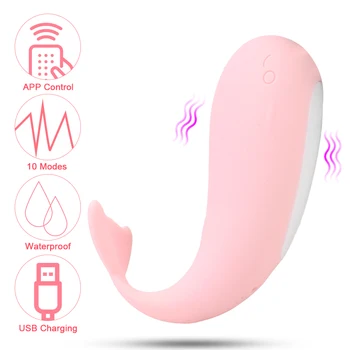 Bluetooth APP de Control Vaginal Stimulator Vibrator Ou Jucarii Sexuale Pentru Femei 10 Moduri Vibratoare punctul G Masaj Balena forma