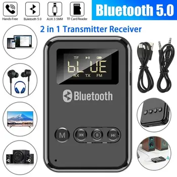 Bluetooth USB 5.0 Transmițător Receptor A2DP AUX 3.5 mm Jack RCA Adaptor Wireless USB Suport TF Card FM Iesiri Pentru TV, PC, Masina