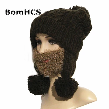 BomHCS Rece Cald Iarna Căciulă Tricotată 100% Handmade Femei Earmuff Pălărie cu Masca