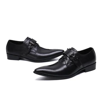Bărbați De Lux Rochie De Petrecere Pantofi Din Piele Maro De Afaceri Formal Petrecere De Nunta Pantofi Negru A Subliniat Oxford Din Piele Pantofi
