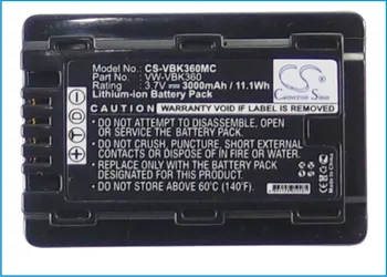 Cameron Sino 3000mAh Baterie pentru Panasonic HC-V10/V100/V100M/V500/V500M/V700/V700M,HDC-HS60K/SD40/SD60,VW-VBK360