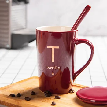 Ceramica stil Nordic cana de vin rosu personalitate scrisoare cupa tendință cuplu ceașcă de cafea de birou acasă ceașcă de ceai cana de apa cana de lapte