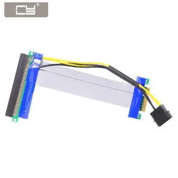 Chenyang PCI-E Express 4x la 16x Cablu Flex Extender Converter Riser Card Adaptor cu 4pin Putere 15cm