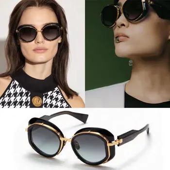 Clasic in stil Gotic Steampunk ochelari de Soare Brand de Lux de Designer de Înaltă Calitate Retro Unisex Metal Rotund-împodobite Cadru Ochelari de Soare UV400