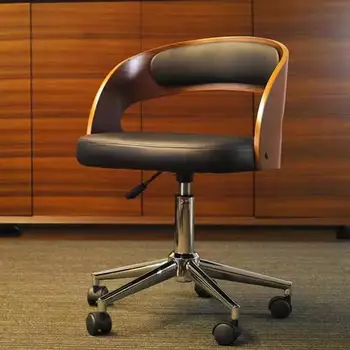 Computerul de acasă scaun fără brațe de agrement, birou spatar scaun simpla ridicare rotative din lemn masiv de conferințe scaun de birou