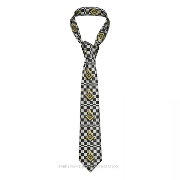 Dame De Imprimare Legături Francmason De Aur Pătrat Busola Casual Unisex Gât Cravata Camasa Decor Cu Dungi Înguste Cravată Slim