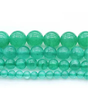 De culoare Verde închis Calcedonie, jad-ul Gem Margele Naturale de Piatră Rotunde Margele pentru Bijuterii DIY Brățară Colier 4mm 6mm 8mm 10mm