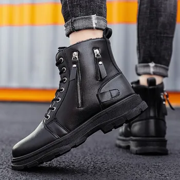 De iarnă 2022 Pantofi pentru Bărbați Noua Moda Cizme din Piele pentru Bărbați Chelsea Casual Tendință Doc Martens Stil Britanic de Mare Sus Cizme