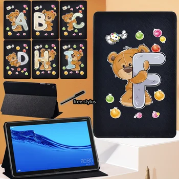Desene animate Drăguț Urs Serie Tableta Caz pentru Huawei MediaPad M5 Lite 10.1 Inch/M5 10.8 Inch din Piele Folio Stand Coperta + Stylus