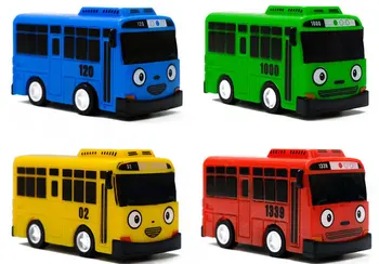 Distracție 4buc/set Tayo Mini Plastic Trage Înapoi Albastru Tayo Roșu Gani Galben Lani Verde Rogi de Autobuz de Modelul de Masina pentru copii Cadouri