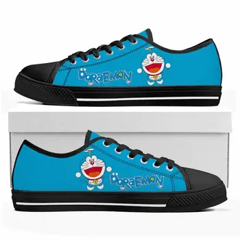 Doraemon Copil Japonez Anime Low-Top Adidași Bărbați Femei Adolescent Pantofi De Înaltă Calitate, Canvas Sneaker Pereche De Pantofi Personalizate De Pantofi