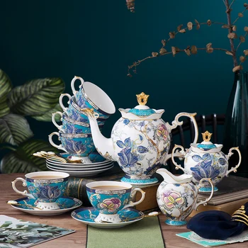Europene bone china cafea ceasca si farfurie set royal lucrate manual din portelan Britanic set de Ceai ceașcă de cafea cu o cutie-Cadou de Ceai și cafea seturi