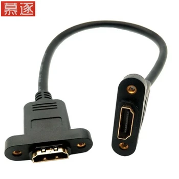 Hohe qualität HD-kompatibel Buchse Konverter Adaptor Kabel Verlängerung Stecker Mit Panou Loch V 1,4 Schwarz 30cm