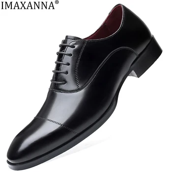 IMAXANNA Barbati Pantofi eleganți din Piele Business Casual Pantofi pentru Bărbați de Înaltă Calitate Rochie de Birou de Lux, Pantofi de sex Masculin Respirabil Oxfords