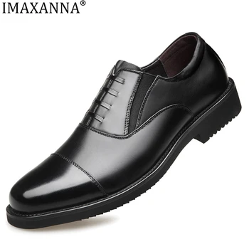 IMAXANNA de Toamnă pentru Bărbați Pantofi de Moda Noua Versatil Picior Pantofi Casual pentru Bărbați coreean Cap Rotund Negru Pantofi de Lucru