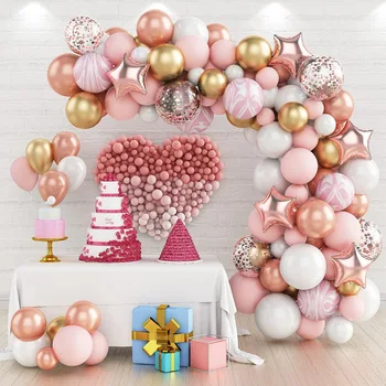 Ins Macaron Bomboane Balon De Culoare Lanț De Set De Nunta Festiv Petrecerea De Ziua Fondul Decor Baloane Aranjament Decor