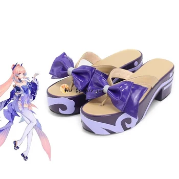 Joc Genshin Impact Sangonomiya Kokomi Cosplay Pantofi Femei Lemn Geta Saboți De Pantofi Cu Tocuri Înalte De Halloween Petrecere De Carnaval Elemente De Recuzită