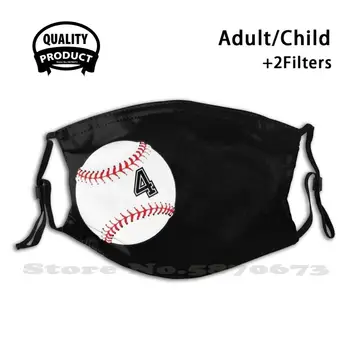 Jucător De Baseball Jersey Nu 4 Număr #4 Sportul Cu Mingea Sticker Cadou Reutilizabile Gura Masca Filtru Amuzant Rece Măști De Baseball