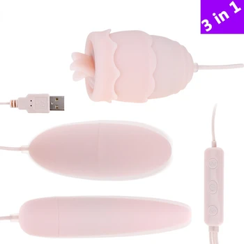 Limba Vibrator Femei USB 3in1 Vibratoare Ou Vaginale Biberon Masaj Limba Lins Clitoris Sxual Masturbator Adult Sex Toys 18