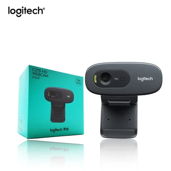 Logitech C270 HD 720P Video Webcam Built-in Micphone USB2.0 Mini Calculator Camera pentru PC, Laptop, Video-Conferință Camera Original