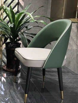 Lumina lux scaun de luat masa din metal de culoare verde închis din lemn masiv roșu net personalizate Restaurant Hotel negociere lux lumina flanel scaun